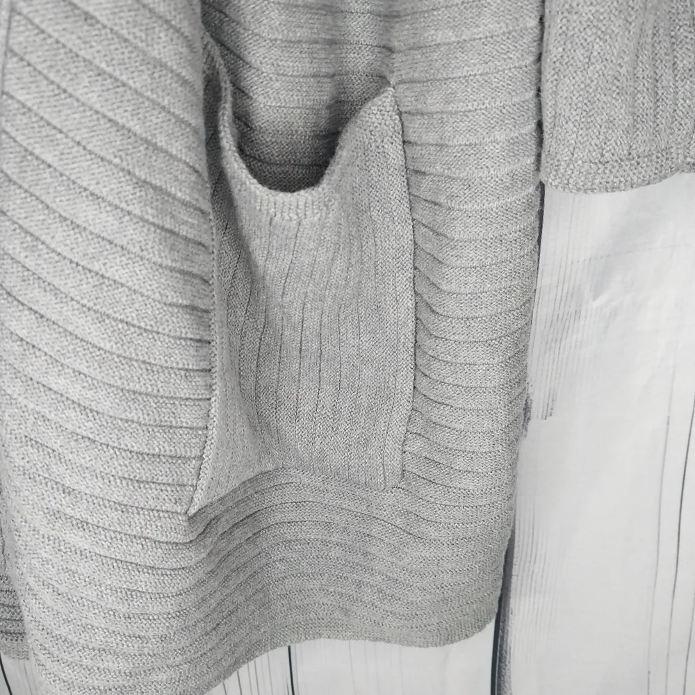 J.JILL gray wide ribbed open drapey cardigan sweater size XL Womens